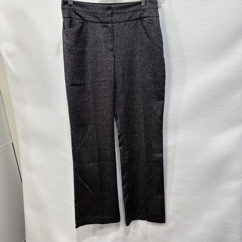 Loft Womens Pants Gray Size 2 Curvy  Wide Leg Career Office Stretch Cotton Blend